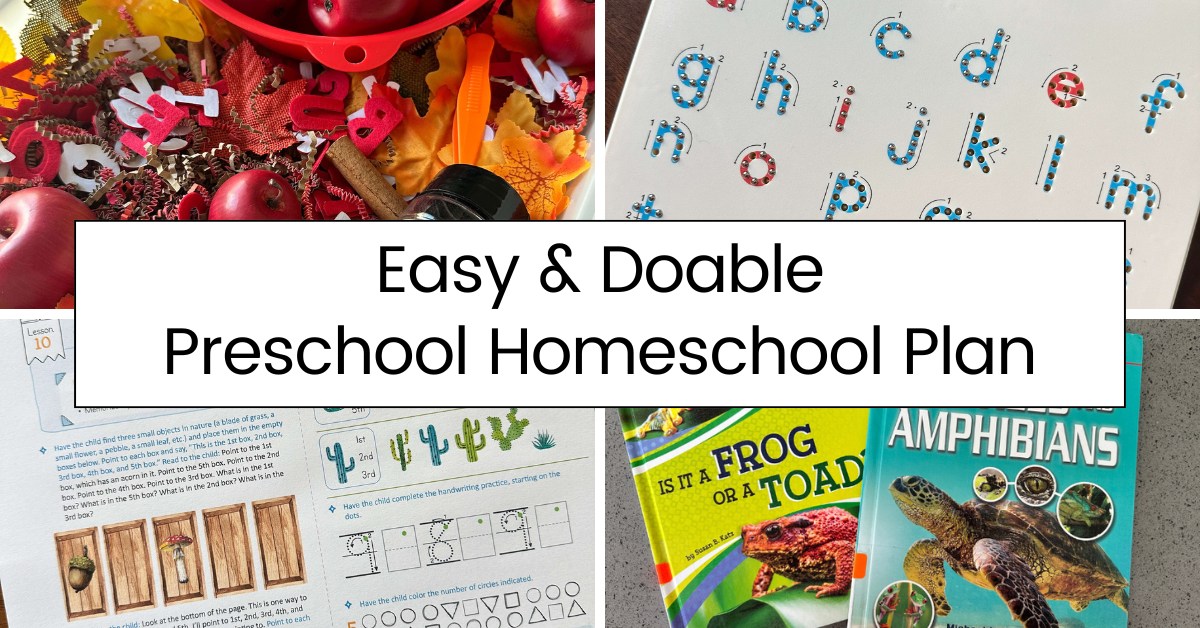 Preschool Homeschool Plan